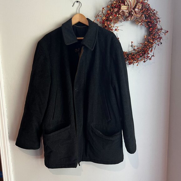 Schneider Salzburg Gore-Tex Men's Winter Coat Size 42 US Black Wool Cashmere - Picture 1 of 15